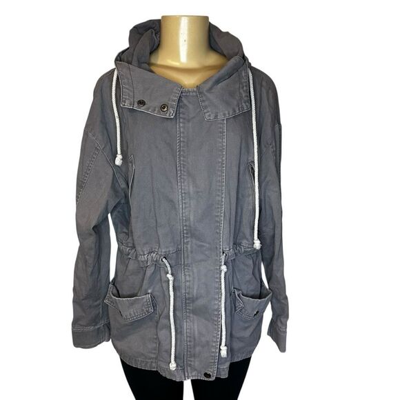 Margot Gray Hooded Oversized Parka utility jacket large - Picture 4 of 7